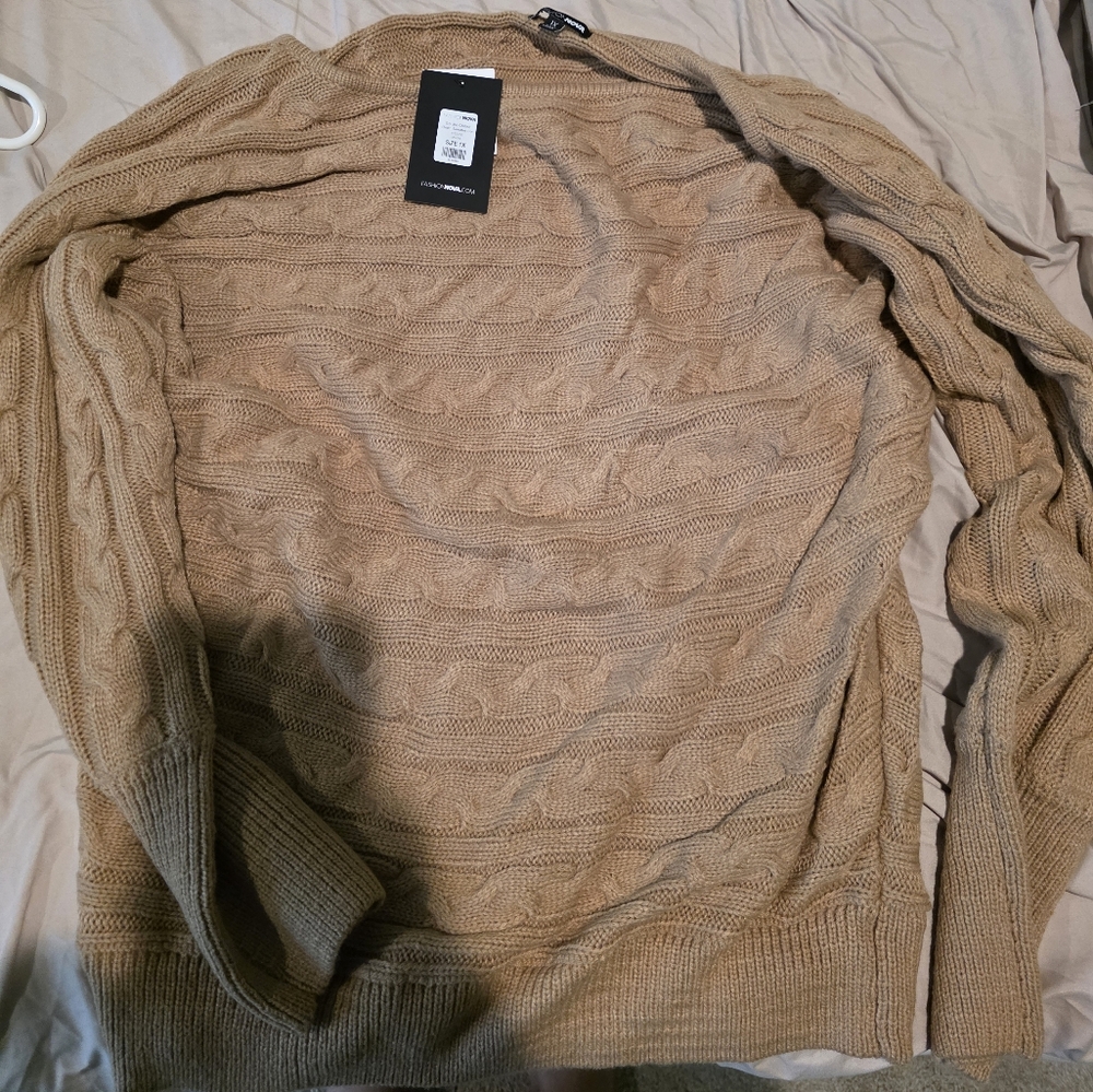 Women's Tan Sweater And Pants